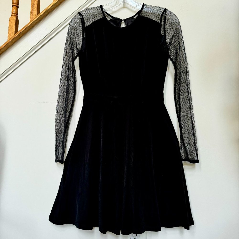 Sheer Long Sleeves Mini Dress